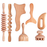 Beech Wood Therapy Massage Set | Gua Sha Scraping Cup & Meridian Roller