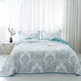 Kasentex 100% Cotton Summer Ultra Soft Floral Design 3 Piece Reversible Bedding Set, Room Decor, Graduation Gifts