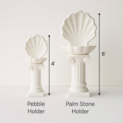 Black Gothic Clam Shell Crystal Pebble Holder – Dark Stone Like 3D Pedestal by KREATEUR Studio (Beta)