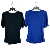 Lot of 2 Shein Curve Ribbed Deep V-Neck Faux Wrap Tops — Pre-Owned, Size 1X