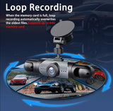 FullScope 4-Way Dash Cam | 1080P Full HD 360° Coverage with Night Vision & 64GB SD Card