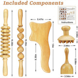 Beech Wood Therapy Massage Set | Gua Sha Scraping Cup & Meridian Roller