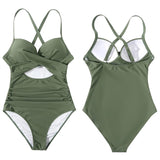 Women's Tummy Control One Piece Swimsuit — High Waist Cutout Wrap