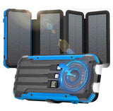 SolarMax Foldable Solar Power Bank | 20000mAh Fast Charge, Wireless & Built-In Cables