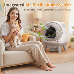 Smart Self-Cleaning Automatic Cat Litter Box with App Control & Health Tracking