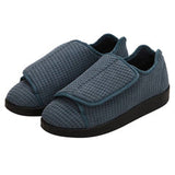 Silverts Men's Extra-Extra Wide Easy Closure Slippers — Steel, Size 7
