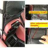 Portable Pet Car Seat – Elevated Dog & Cat Booster Seat, Armrest Carrier, Travel Safety Bag, Washable, Mesh Visibility Panel – Grey/Khaki, Small & Large