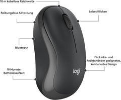 Logitech M240 Silent Bluetooth Mouse Wireless Compact Graphite