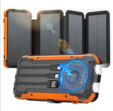 SolarMax Foldable Solar Power Bank | 20000mAh Fast Charge, Wireless & Built-In Cables