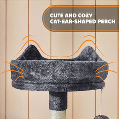 Renwick 69in Large Cat Tree Tower with Condos & Scratching Board - Dark Gray