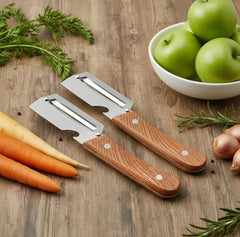 DualEdge Pro Peeler Set | 2-in-1 Stainless Steel Peeler with Built-In Bottle Opener