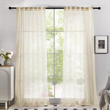 Semi-Transparent White Sheers, 52x63 Inch