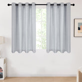 Double Liner Linen Curtains with Silver Coating, 2 Panels