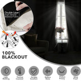 Total Blackout Curtains with Silver Print, 2 Panels