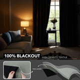Thermal Insulated Blackout Drapes, 52x108 Inch, 2 Panels