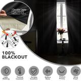 Total Blackout Curtains with Silver Print, 2 Panels