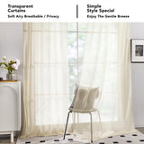 Semi-Transparent White Sheers, 52x63 Inch