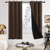 2-Layer Thermal Blackout Curtains, Tan, 52x72 Inch