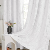 Total Blackout Curtains with Silver Print, 2 Panels