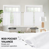 Linen Look Thermal Privacy Cafe Curtains, 2 Panels