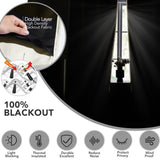 Total Blackout Curtains with Silver Print, 2 Panels