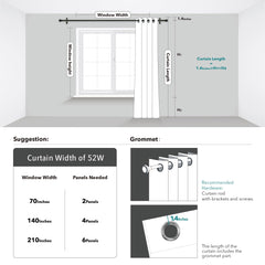 Blackout Thermal Insulated Curtains, 2 Panels