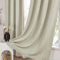 Total Blackout Curtains with Silver Print, 2 Panels