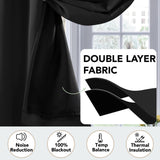 Double Layer Total Blackout Curtain, 1 Panel, White