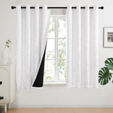 Total Blackout Curtains with Silver Print, 2 Panels