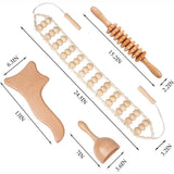 Beech Wood Therapy Massage Set | Gua Sha Scraping Cup & Meridian Roller