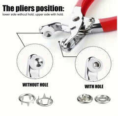 SewEase Snap Fastener Pliers Kit | Professional 100-Piece Button Installation Tool
