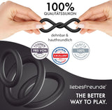 Liebesfreunde Cock Ring Set — 6 Sizes, Silicone, Potency & Pleasure | Black