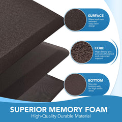 Cushioned Anti-Fatigue Kitchen Mat, 17x28 Inch, Grey