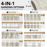 Light Filtering Linen Drapes, Back Tab & Rod Pocket