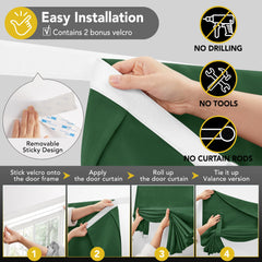 Blackout Door Curtain, Thermal Insulated, 26x80 Inch