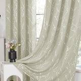 Total Blackout Curtains with Silver Print, 2 Panels