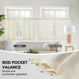 Linen Look Thermal Privacy Cafe Curtains, 2 Panels