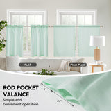 Linen Look Thermal Privacy Cafe Curtains, 2 Panels