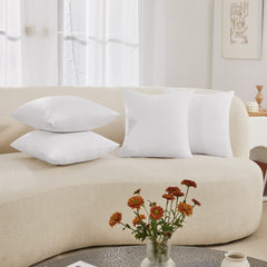 Decorative Linen Throw Pillow Covers, 18x18 Inch, 4 PCS