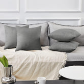 Decorative Linen Throw Pillow Covers, 18x18 Inch, 4 PCS