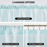 Linen Look Thermal Privacy Cafe Curtains, 2 Panels