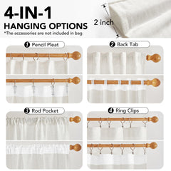 Light Filtering Linen Drapes, Back Tab & Rod Pocket