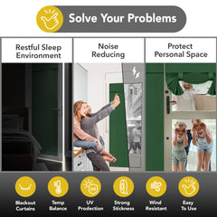 Blackout Door Curtain, Thermal Insulated, 26x80 Inch