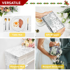 Sequin Glitter Table Runner, 2PCS, 9FT, Gold