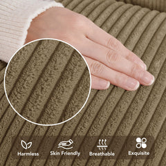 Corduroy Throw Pillow Covers, Cream White, 4PCS