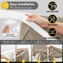 Blackout Door Curtain, Thermal Insulated, 26x80 Inch