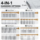 Light Filtering Linen Drapes, Back Tab & Rod Pocket