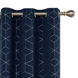 Thermal Blackout Curtains with Silver Foil Print