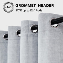 Double Liner Linen Curtains with Silver Coating, 2 Panels