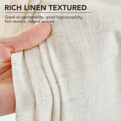 Linen Look Boho Semi-Sheer Curtains, 52x63 Inch, 2 Panels